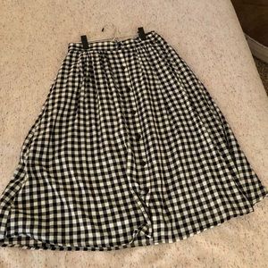 Gingham Patterned Midi Skirt